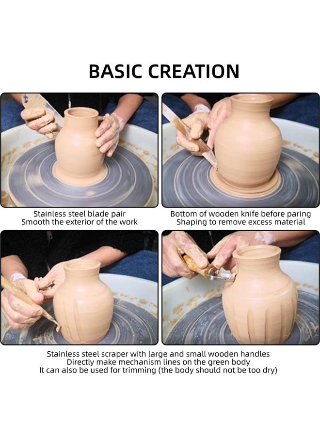 GBQ - 8PCS Carving Craft Pottery Tool set DIY Tools Are Used For Kneading, Carving, Smoothing, Shaping, Cleaning, Etc.For Art Enlightenment And Parent-child Games. - Image 1