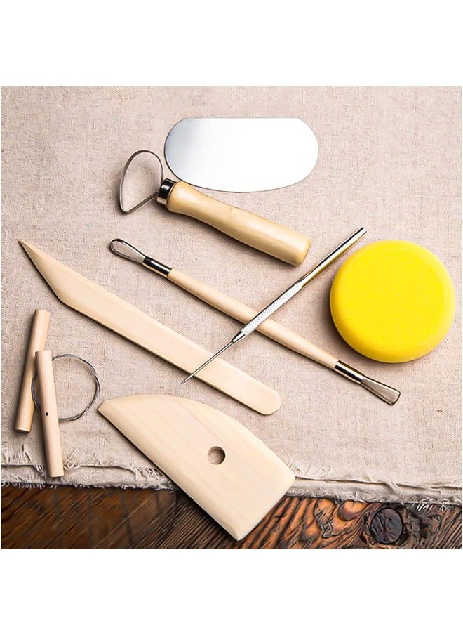 GBQ - 8PCS Carving Craft Pottery Tool set DIY Tools Are Used For Kneading, Carving, Smoothing, Shaping, Cleaning, Etc.For Art Enlightenment And Parent-child Games. - Image 1