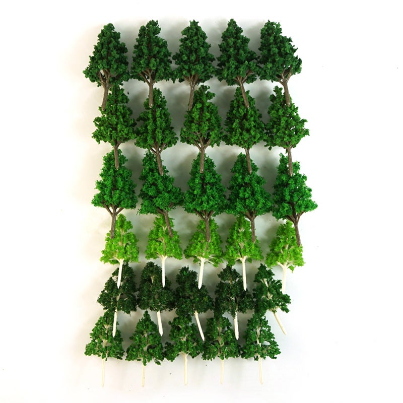 Model Trees: 30Pcs Mixed Sizes High-Quality ABS Realistic Mini Model Trees - Sturdy Long-Lasting Exquisitely Crafted Landscape Trees for Architectural Sand Table Train Models School Projects Fairy Gar - Image 1