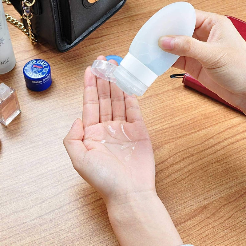 DIY Crafts DIY Crafts Transparent Tube Silicone Refillable Travel Containers Squeezable Travel Hard Tube Cosmetic Toiletry Containers for Shampoo Lotion Soap Transparent 3 Pack  - Image 2