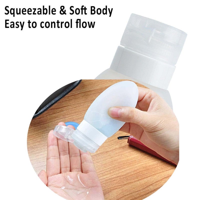 DIY Crafts DIY Crafts Transparent Tube Silicone Refillable Travel Containers Squeezable Travel Hard Tube Cosmetic Toiletry Containers for Shampoo Lotion Soap Transparent 3 Pack  - Image 5