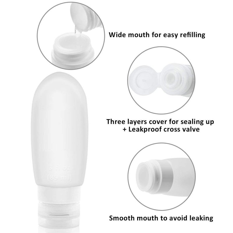 DIY Crafts DIY Crafts Transparent Tube Silicone Refillable Travel Containers Squeezable Travel Hard Tube Cosmetic Toiletry Containers for Shampoo Lotion Soap Transparent 3 Pack  - Image 4
