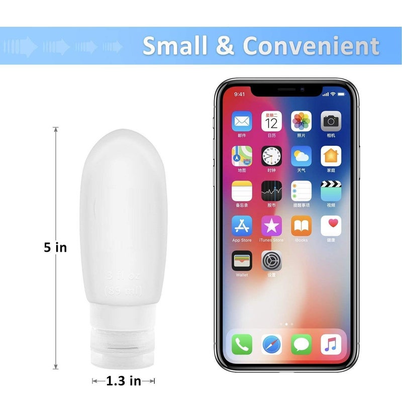 DIY Crafts DIY Crafts Transparent Tube Silicone Refillable Travel Containers Squeezable Travel Hard Tube Cosmetic Toiletry Containers for Shampoo Lotion Soap Transparent 3 Pack  - Image 3