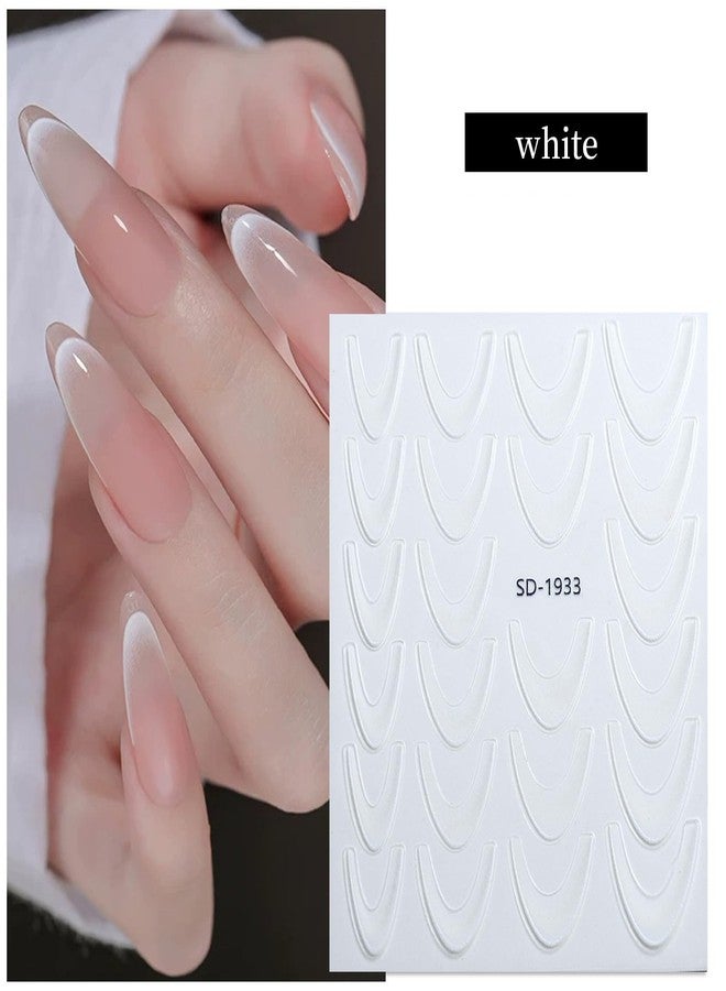WEILUSI 9 Colors French Manicure Nail Art Stickers, 3D Gradient French Tip Stickers Self-Adhesive Nail Decals for DIY Nail Art Decoration 9 Sheets - Image 3