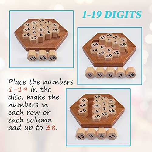 KINGOU Wooden Logic Puzzle Brain Teasers Intellectual Toy Number Puzzle - Image 5