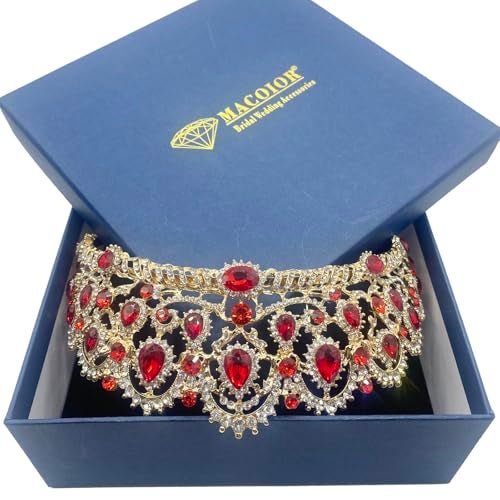 MACOIOR Crowns Tiaras for Women Baroque Royal Prom Queen Crown Rhinestone Crystal Bridal Crowns Tiaras with Comb Pageant Princess Crown - Image 5
