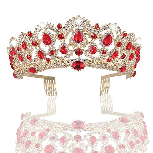 MACOIOR Crowns Tiaras for Women Baroque Royal Prom Queen Crown Rhinestone Crystal Bridal Crowns Tiaras with Comb Pageant Princess Crown - Image 2