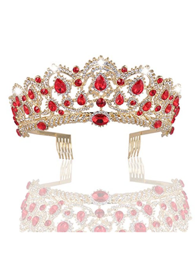 MACOIOR Crowns Tiaras for Women Baroque Royal Prom Queen Crown Rhinestone Crystal Bridal Crowns Tiaras with Comb Pageant Princess Crown - Image 1