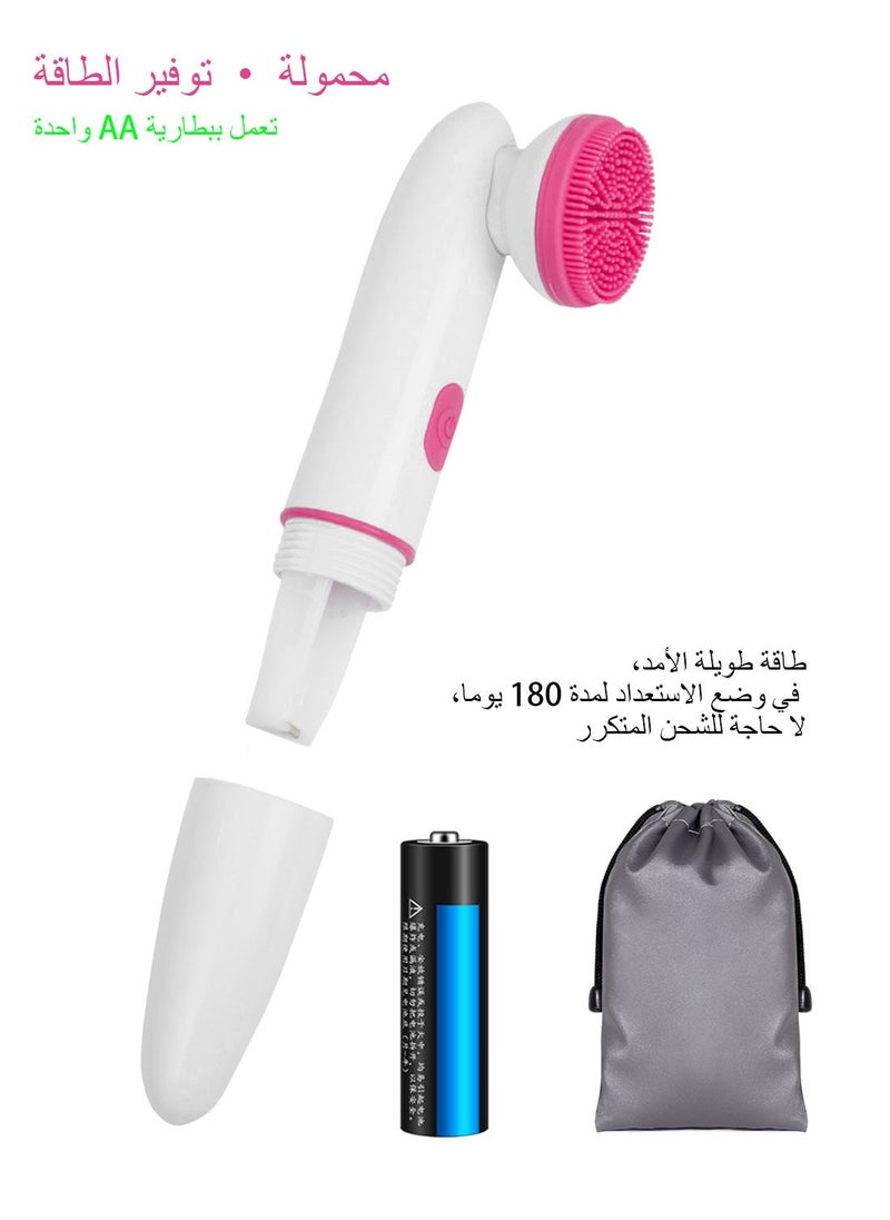 Syarme 2 In 1 Ultrasonic Electric Facial Cleansing Brush, Waterproof Face Brush with 2 Cleanser Heads and 2 Speeds Adjustable, for Deep Cleaning, Removing Blackhead, Face Massaging  - Image 5