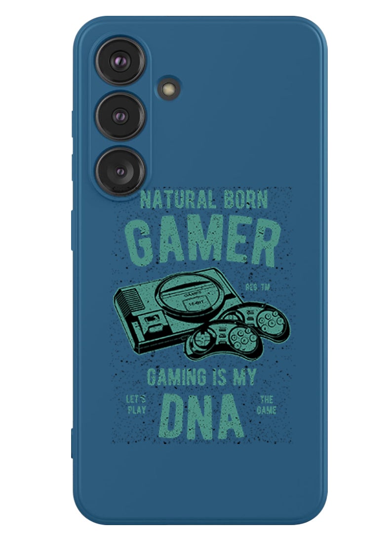 Theodor Protective Slim Fit Case Liquid Silicone Cover with Full Body Protection Anti-Scratch Shockproof Case For Samsung Galaxy S24 (Blue) - Natural born gamer - Image 1