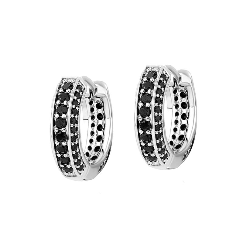 TOPGRILLZ Iced Out Hoop Earrings Cubic Zirconia Huggie Cartilage Cuff Hypoallergenic 14K Gold Plated Luxury Fashion Round Circle Earrings For Men Women-18BS - Image 1