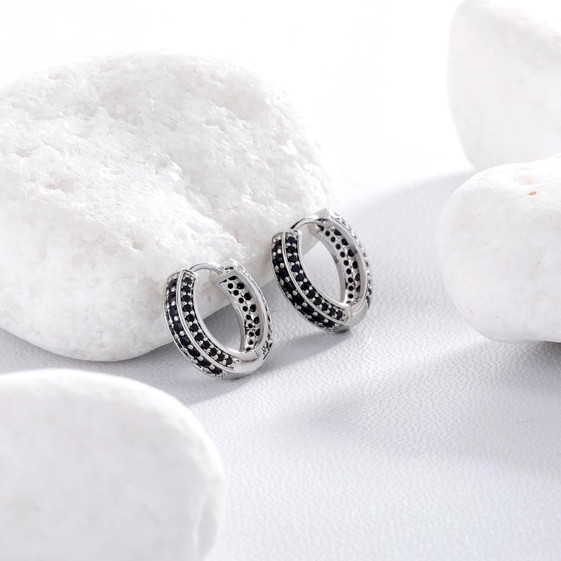 TOPGRILLZ Iced Out Hoop Earrings Cubic Zirconia Huggie Cartilage Cuff Hypoallergenic 14K Gold Plated Luxury Fashion Round Circle Earrings For Men Women-18BS - Image 5