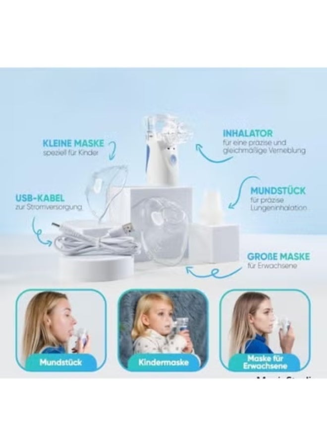 جهاز استنشاق صحي محمول – nebuliser هادئ مع صندوق تخزين وأقنعة وفم للأطفال والكبار، مناسب للسفر والمنزل - Image 4