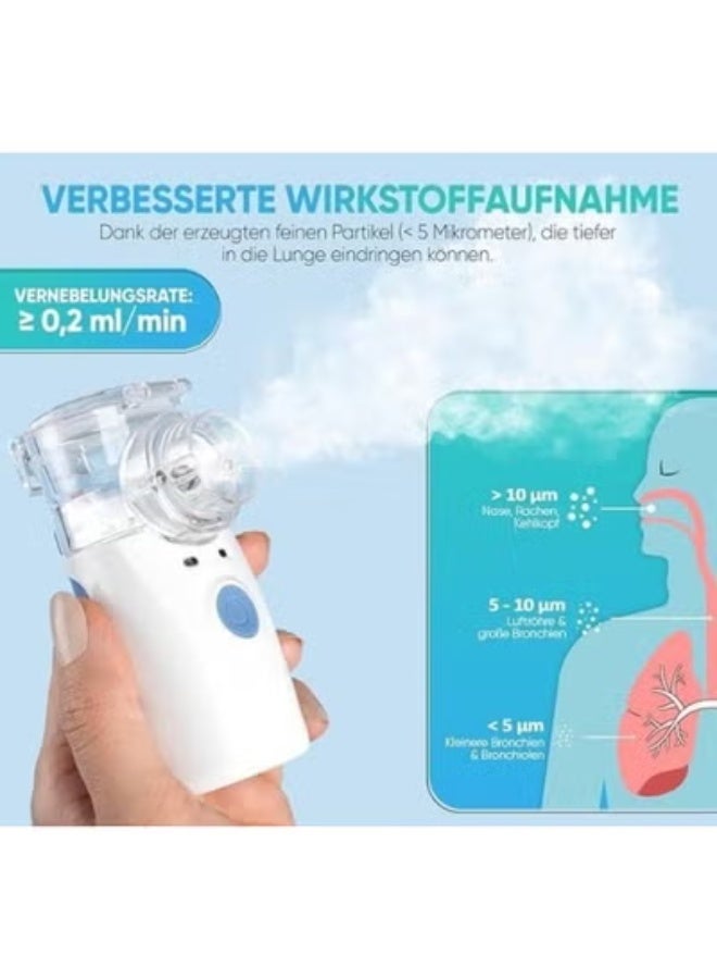 جهاز استنشاق صحي محمول – nebuliser هادئ مع صندوق تخزين وأقنعة وفم للأطفال والكبار، مناسب للسفر والمنزل - Image 2