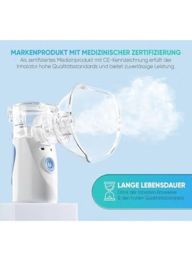 جهاز استنشاق صحي محمول – nebuliser هادئ مع صندوق تخزين وأقنعة وفم للأطفال والكبار، مناسب للسفر والمنزل - Image 3