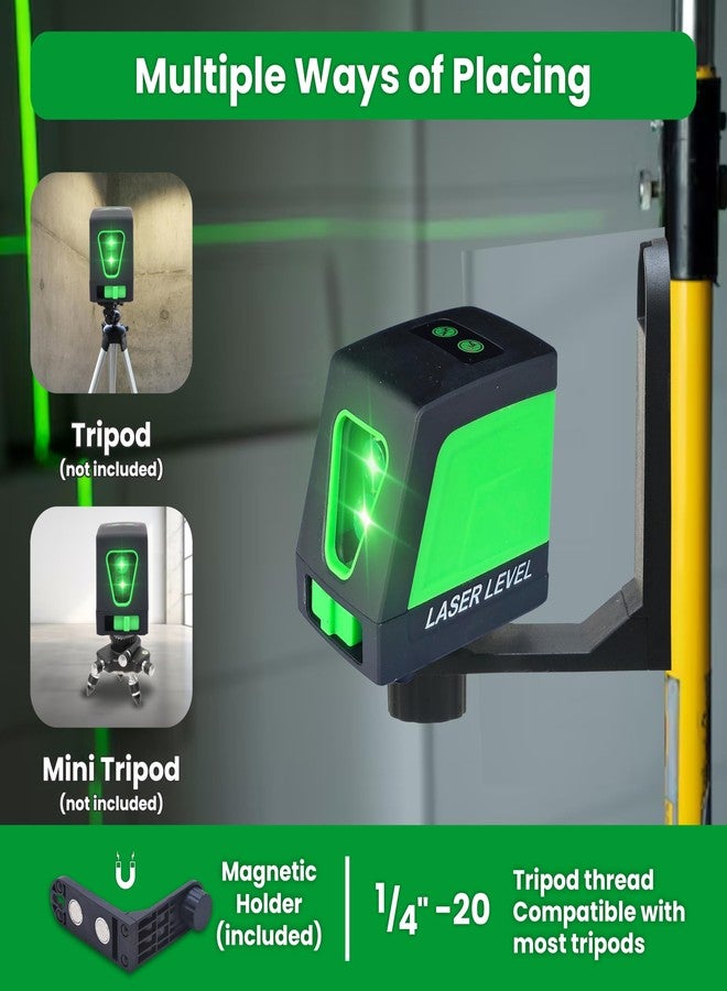 TOMAHAWK® 2 Line Laser Cross Line Leveller TLL-GLC-02 | Self- Leveling Green Laser Level | 25m Working Distance | 3mm Precision | IP54 Dustproof | Magnetic Bracket & Remote Control | Indoor Usage - Image 2