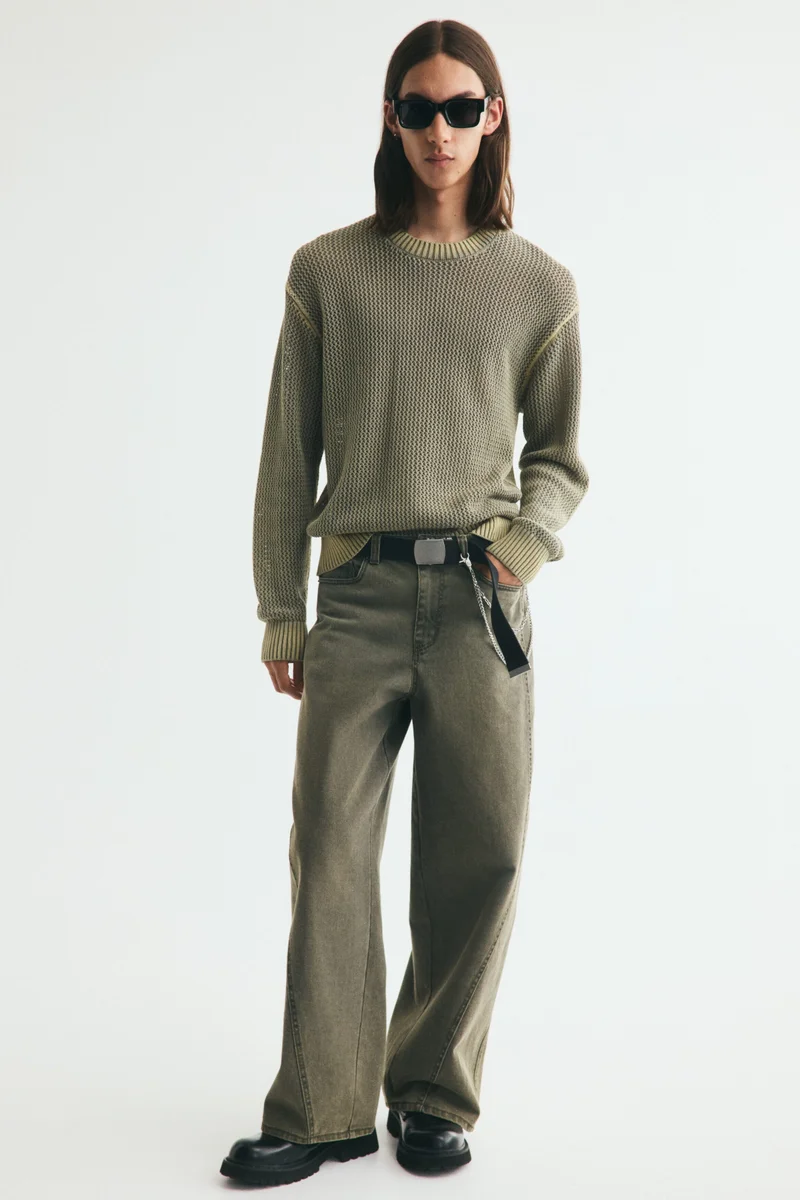 H&M Loose Fit Hole-knit cotton jumper