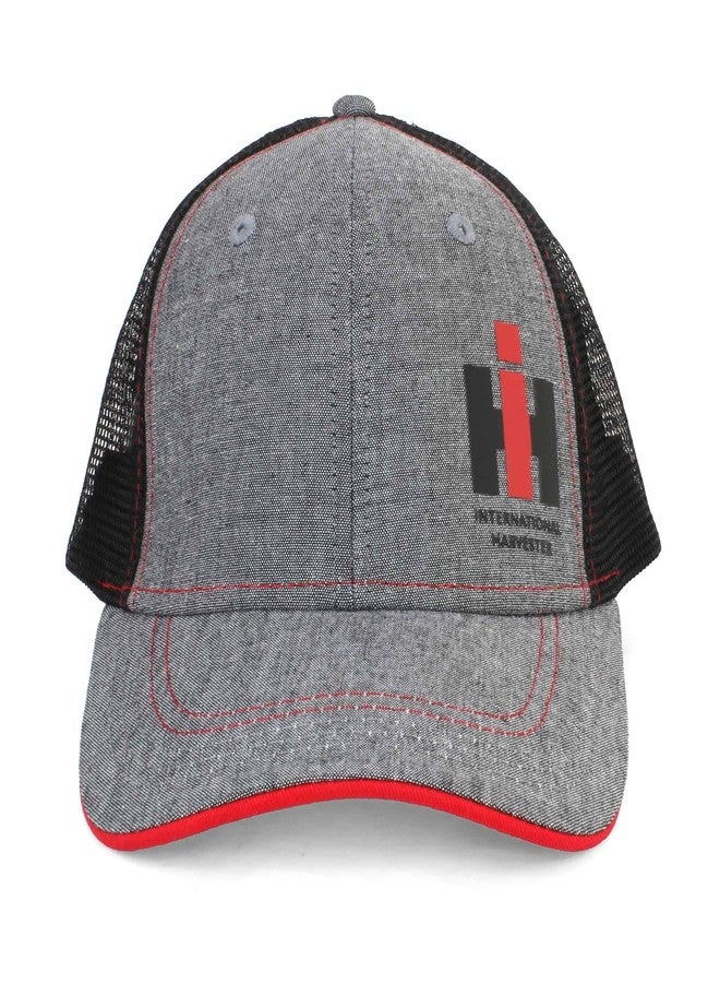 Case IH International Harvester Chambray Mesh Back Cap, Gray - Image 2