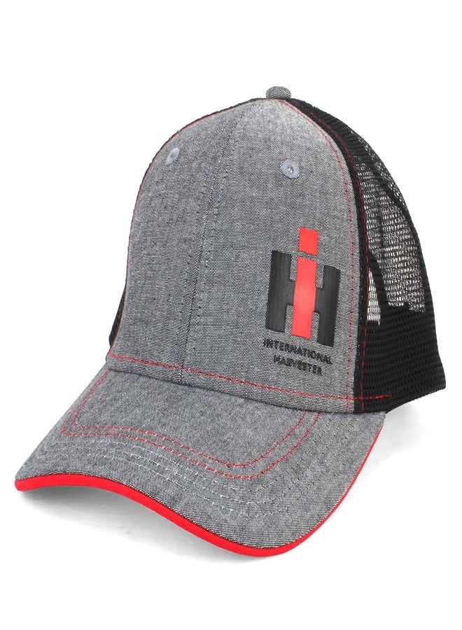 Case IH International Harvester Chambray Mesh Back Cap, Gray - Image 1