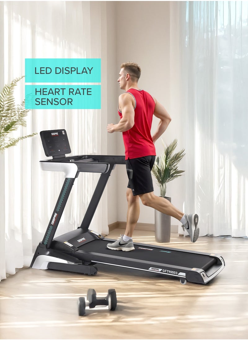 GEEPAS Foldable Hydraulic Treadmill with 12 Modes| 15 Levels Auto Incline, App Sync Function, Easily Connects to Zwift, Kinomap, SpaxApp| Bluetooth Speaker, LED Display, Safe, Spacious and Easy| Perfect for Home Workouts, Gym Training, Weight Loss| GFT90003  - Image 2