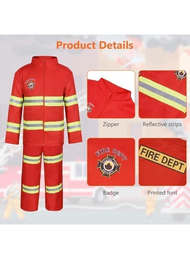 Kids Firefighter Costume with Accessories – Fireman Role Play Set for Halloween & Dress‑Up - Image 2