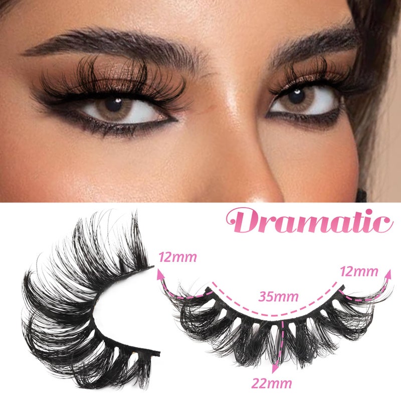 Veleasha Lashes Fluffy Wispy Faux Mink Eyelashes Criss-cross False Lashes 10 Pairs Pack Fake Eyelashes for Women (6D23) - Image 3