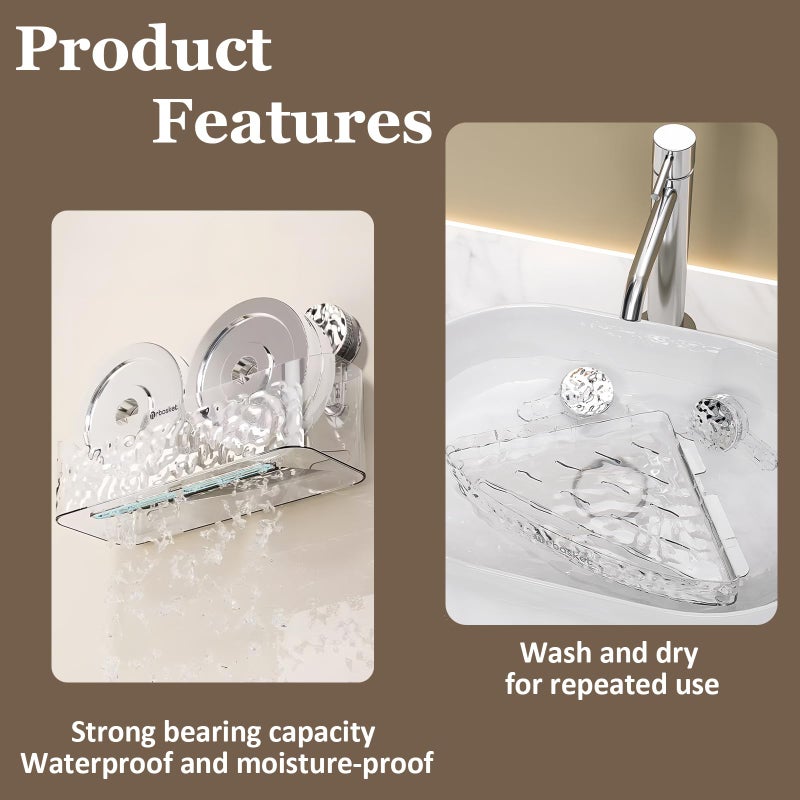 Aywstc Shower Caddy Suction Cup  Wall Mounted Rack Organizer Removable Bathroom Shelf  No Drilling Larger Storage Rack Upgraded  Bathroom Suction Caddy - Image 5