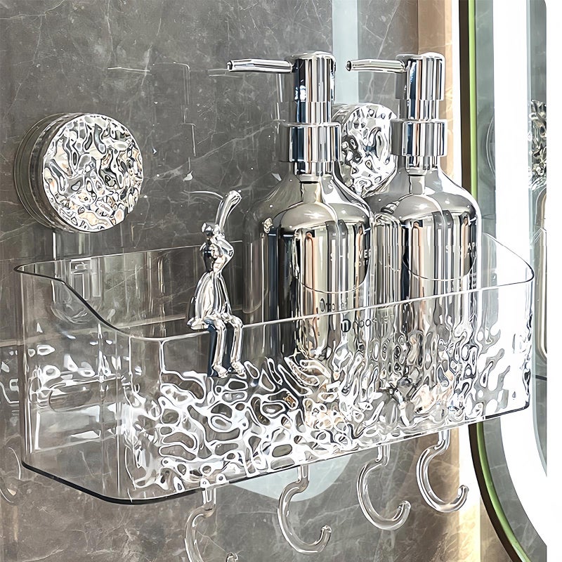 Aywstc Shower Caddy Suction Cup  Wall Mounted Rack Organizer Removable Bathroom Shelf  No Drilling Larger Storage Rack Upgraded  Bathroom Suction Caddy - Image 1