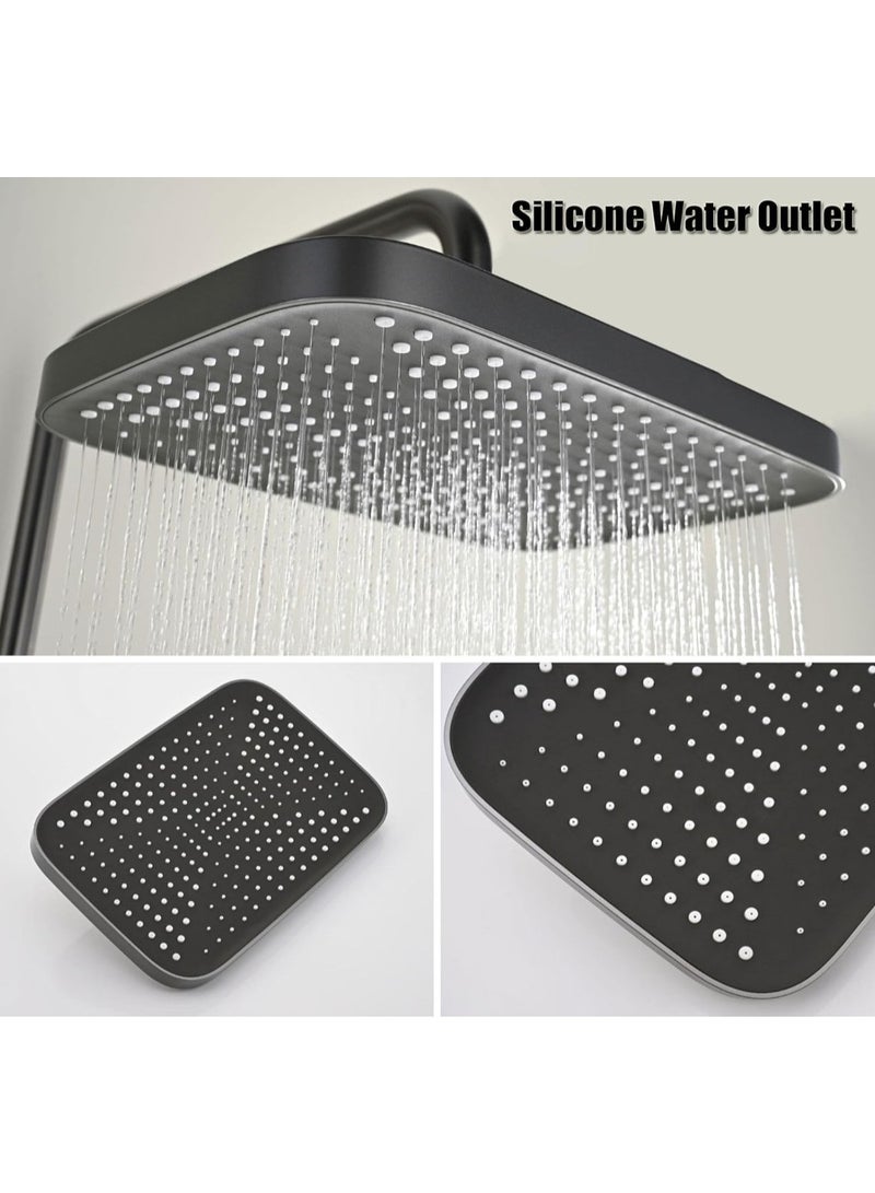 Luxury Matte Black Shower System with Rainfall Head, Handheld Spray, Bidet Gun & Thermostatic Mixer – Wall Mounted 4-in-1 Bathroom Set for Modern UAE Homes & Hotels - Image 4