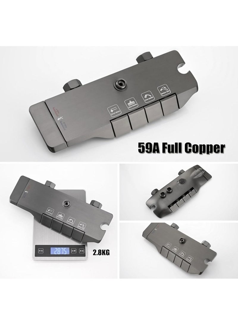 Luxury Matte Black Shower System with Rainfall Head, Handheld Spray, Bidet Gun & Thermostatic Mixer – Wall Mounted 4-in-1 Bathroom Set for Modern UAE Homes & Hotels - Image 5