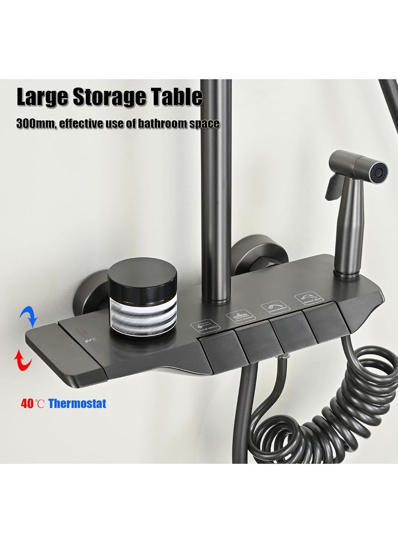 Luxury Matte Black Shower System with Rainfall Head, Handheld Spray, Bidet Gun & Thermostatic Mixer – Wall Mounted 4-in-1 Bathroom Set for Modern UAE Homes & Hotels - Image 3