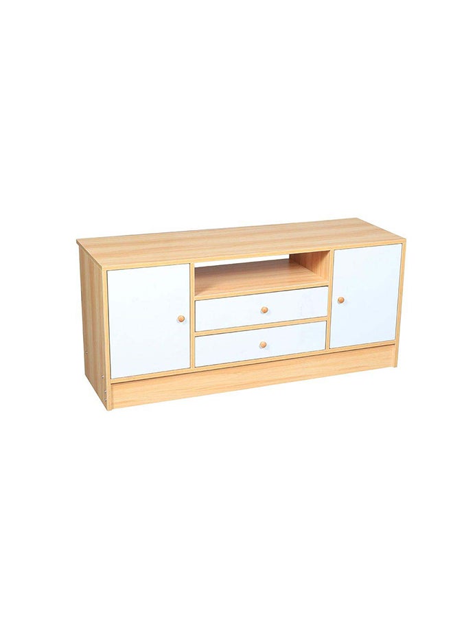 DANUBE HOME Solana TV Cabinet For Up To 50 Inches TV Entertainment Modern Design Wall Unit Furniture Wooden TV Stand For Living Room Bedroom TV Rack L 120 x W 40 x H 54 cm Light Oak/White  - Image 2