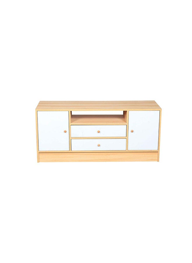 DANUBE HOME Solana TV Cabinet For Up To 50 Inches TV Entertainment Modern Design Wall Unit Furniture Wooden TV Stand For Living Room Bedroom TV Rack L 120 x W 40 x H 54 cm Light Oak/White  - Image 4