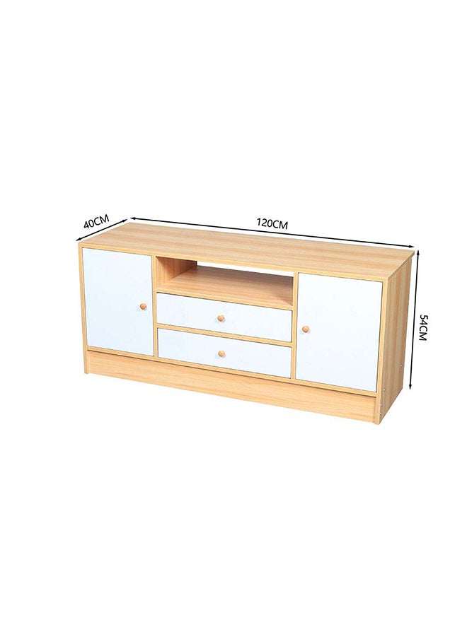 DANUBE HOME Solana TV Cabinet For Up To 50 Inches TV Entertainment Modern Design Wall Unit Furniture Wooden TV Stand For Living Room Bedroom TV Rack L 120 x W 40 x H 54 cm Light Oak/White  - Image 5