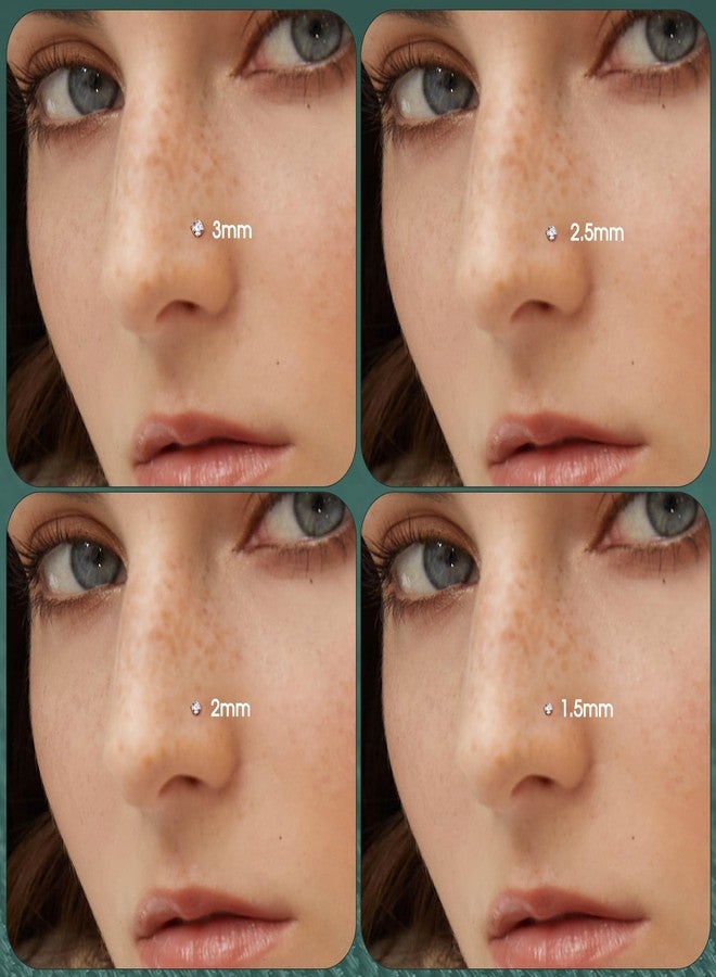 Sllaiss 8 Pcs 20G Nose Ring Studs Made with Austrian Crystal for Women Stainless Steel 1.5mm 2mm 2.5mm 3mm Nose Piercings Set Body Jewelry Hypoallergenic - Image 5