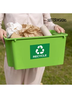 Sutter Signs Recycle Stickers, Self Adhesive Weatherproof Vinyl Stickers, Green, 7" x 10" (Pack of 4)  - Image 5