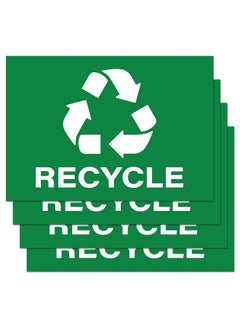 Sutter Signs Recycle Stickers, Self Adhesive Weatherproof Vinyl Stickers, Green, 7" x 10" (Pack of 4)  - Image 1