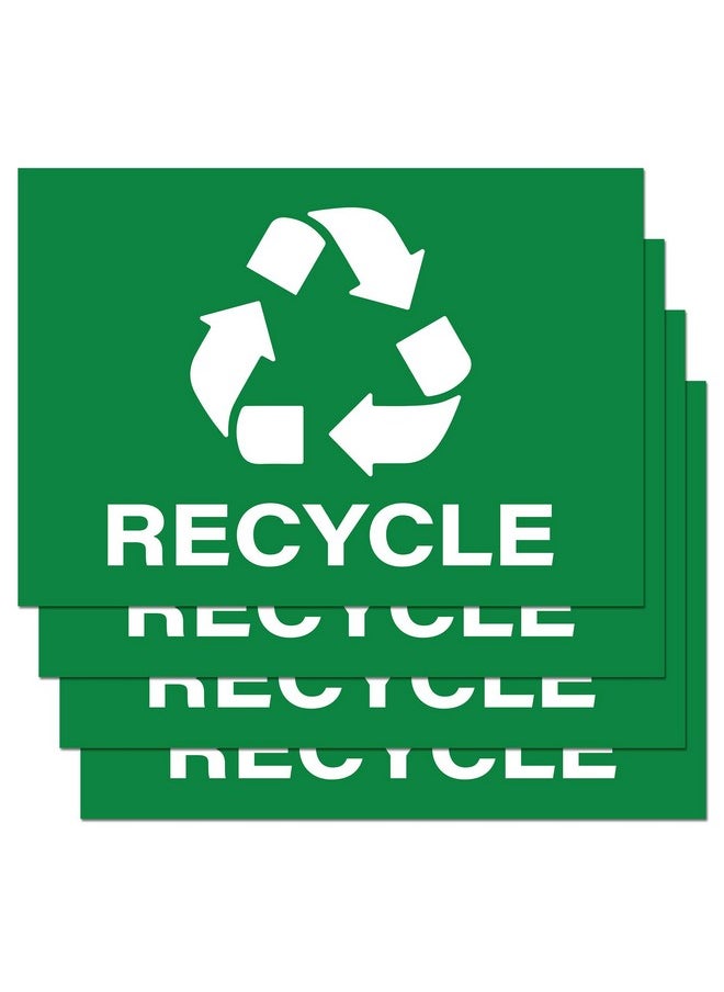 Sutter Signs Recycle Stickers, Self Adhesive Weatherproof Vinyl Stickers, Green, 7" x 10" (Pack of 4)  - Image 1