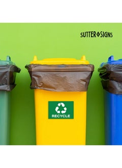 Sutter Signs Recycle Stickers, Self Adhesive Weatherproof Vinyl Stickers, Green, 7" x 10" (Pack of 4)  - Image 4
