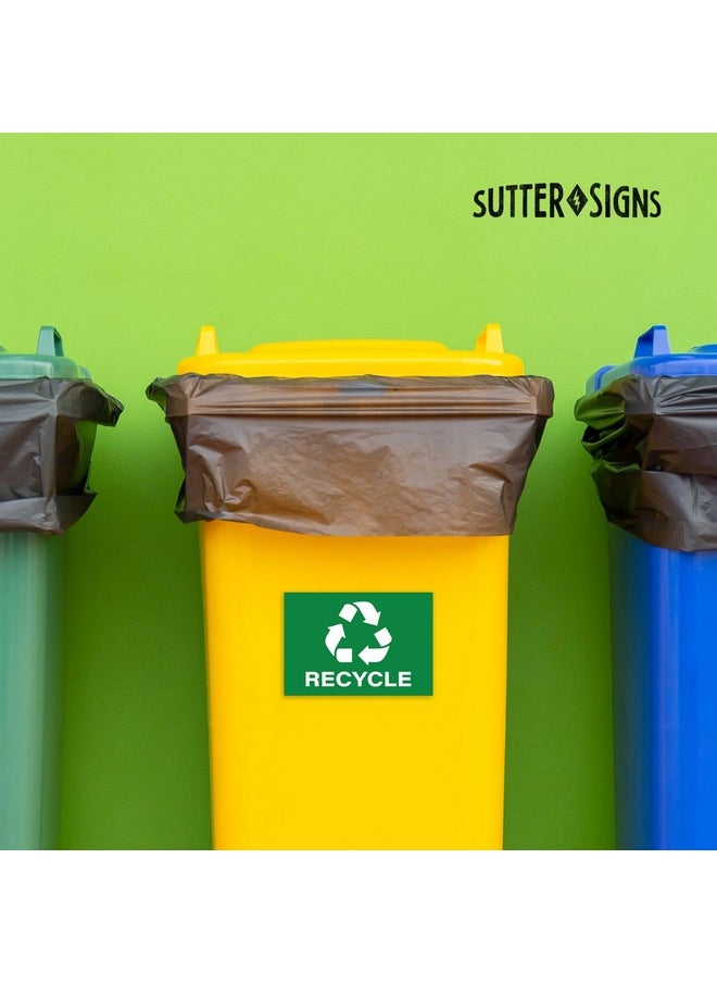Sutter Signs Recycle Stickers, Self Adhesive Weatherproof Vinyl Stickers, Green, 7" x 10" (Pack of 4)  - Image 4