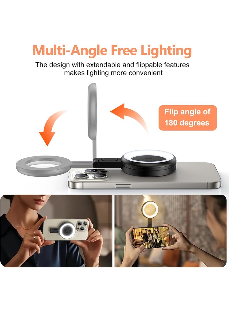 Phone LED Fill Light,CL V19 Selfie Light with 3 Color Modes, 32 LED Beads, Long Battery Life for Phones, Tablets, ABS Magnet Material, Lightweight Portable Design  - Image 4