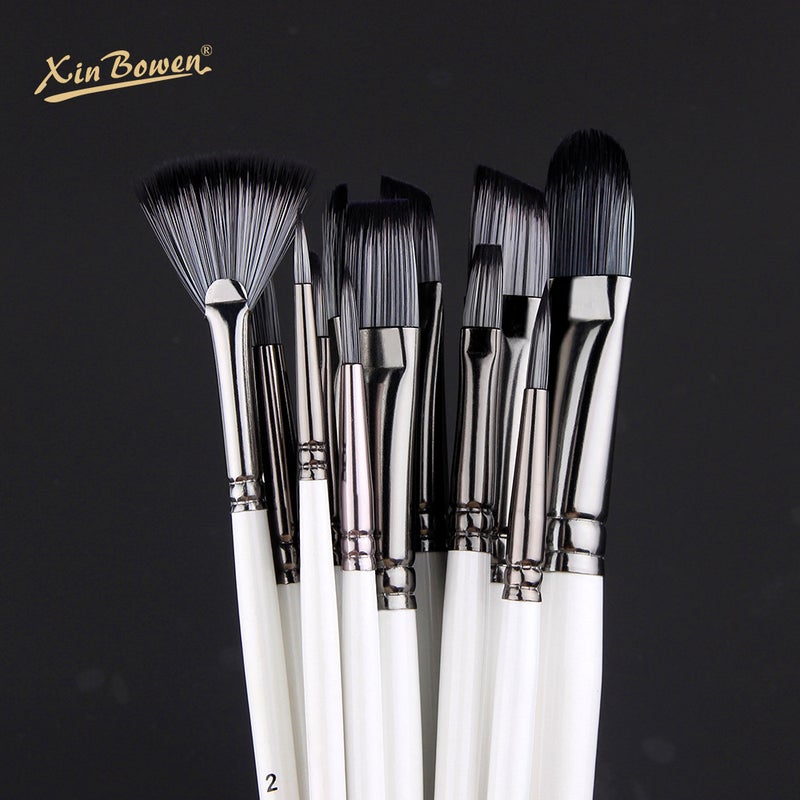 full set of nylon hair brush watercolor pen paint acrylic brush 12 PCs suit art supplies brush wholesale - Image 5