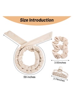 KHAJUL 4PCS Heatless Hair Curler, Natural Wave Heatless Curling Rod Headband, Upgraded Soft No Heat Hair Curlers to Sleep In, Overnight Heatless Curls for Women (Beige)  - Image 2