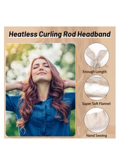 KHAJUL 4PCS Heatless Hair Curler, Natural Wave Heatless Curling Rod Headband, Upgraded Soft No Heat Hair Curlers to Sleep In, Overnight Heatless Curls for Women (Beige)  - Image 4