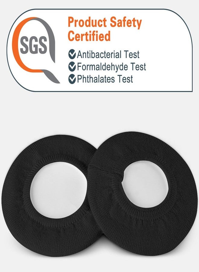جيكريا أغطية أذن سماعات الرأس المحبوكة من جيكريا، قطعتان - معتمدة لسلامة المنتج - واقيات صحية قابلة للغسل والتمدد لسماعات الرأس التي تغطي الأذن، وسادات امتصاص العرق للصالة الرياضية والألعاب (مقاس كبير/أسود) - Image 2