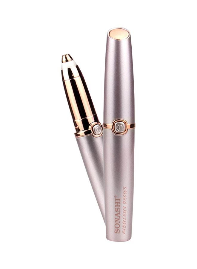 SONASHI Eye Brow Remover  Instant Painless Remover With Finishing Touch Wireless Facial Eye Brow Remover With Gold Plated Head Facial Epilator Pen With LED Light SLD-823 Rose/Gold - Image 1