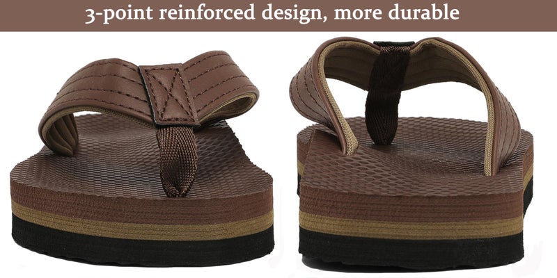 INMINPIN Kids Boys Girls Flip Flops Comfort Quick-Dry Beach Pool Aqua Thong Sandals(Little Kid/Big Kid),Brown,3 Big Kid - Image 4