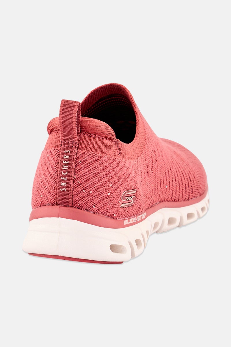 SKECHERS أحذية خارجية للنساء بتصميم لامع، وردي روز - Image 2