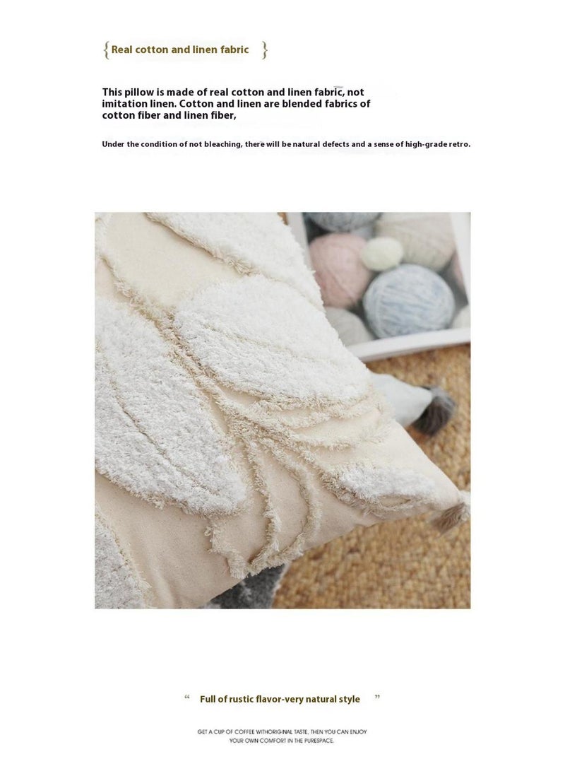 Bluejw غطاء وسادة 45x45 سم غطاء وسادة محبوك يدويًا مزخرف بوهيمي مع خيوط زخرفية - Image 5