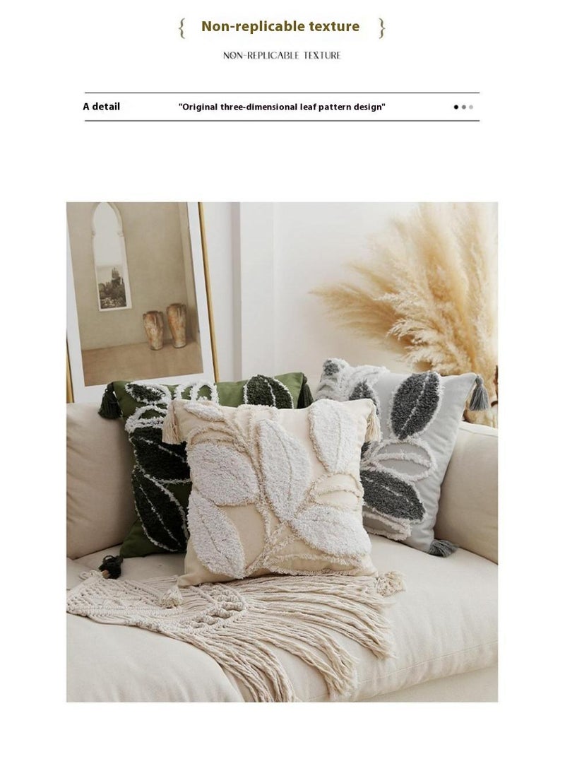 Bluejw غطاء وسادة 45x45 سم غطاء وسادة محبوك يدويًا مزخرف بوهيمي مع خيوط زخرفية - Image 4